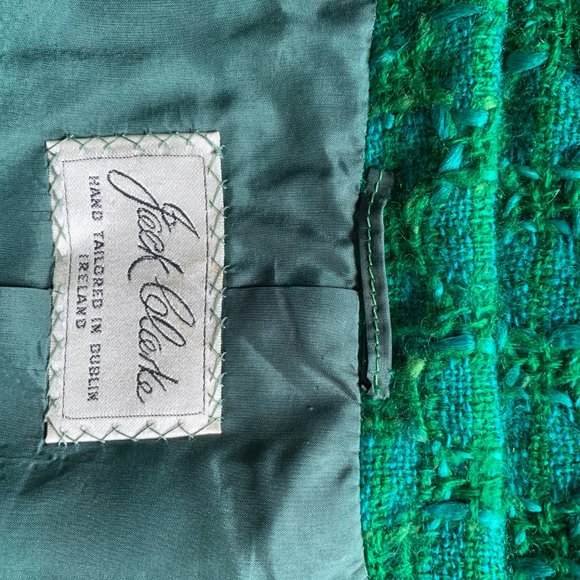 Vintage 60s emerald green tweed jacket sz M - Picture 5 of 5